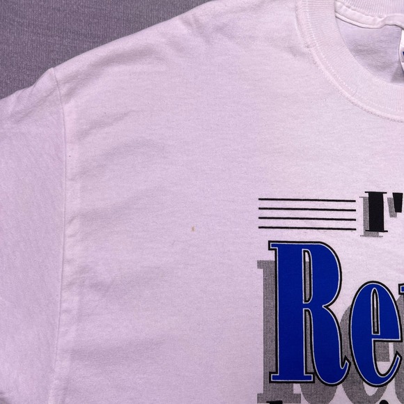 Hanes Heavyweight 50/50 Mens Large Retired Having Fun Is My Job Graphic‎ T Shirt - Picture 9 of 12